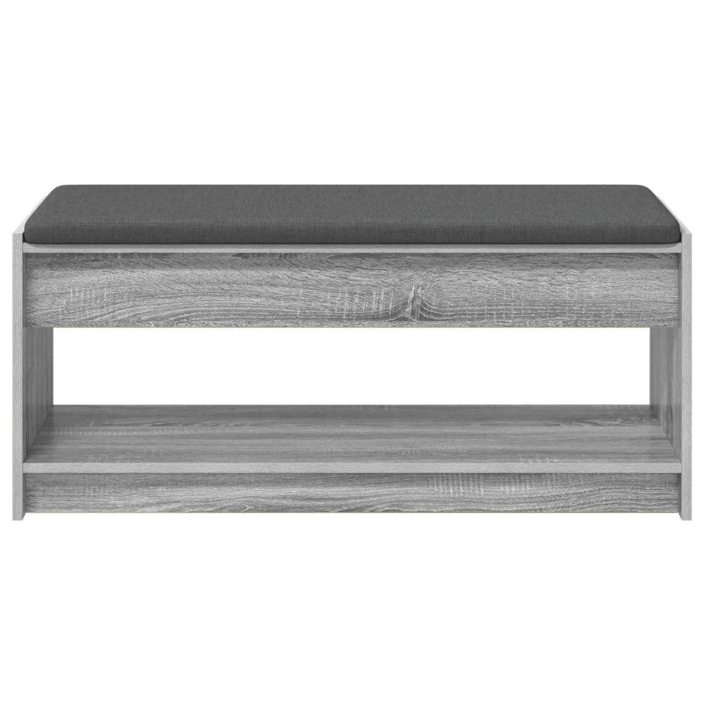 Panca per ingresso con cuscino-Sgabello-Panca da Corridoio Grigio Sonoma 103 x 38 x 45 cm
