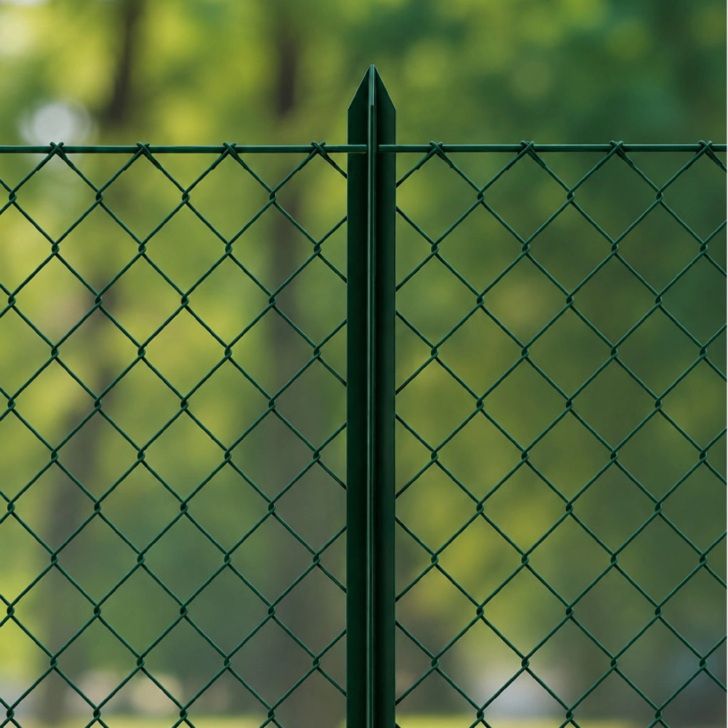 Pali per Recinzione in Acciaio Verde con Rivestimento PVC – Paletti a T con Punta Appuntita e Fori per Fissaggio Rete Metallica da Giardino, Orto e Recinti Esterni Resistenti alla Ruggine 10 Pezzi-150cm