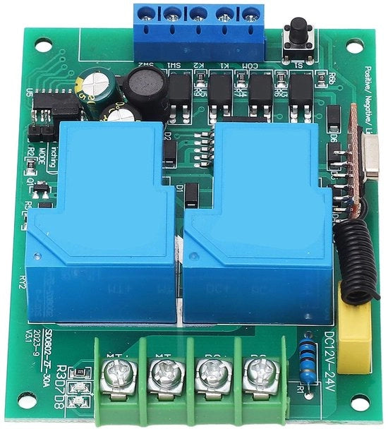 Modulo di controllo motore DC con comando a distanza - Controller motori avanti-indietro - Risposta rapida 20 ms - Due modalità di controllo - 12-24 V DC - Controllo flessibile - Controller motore