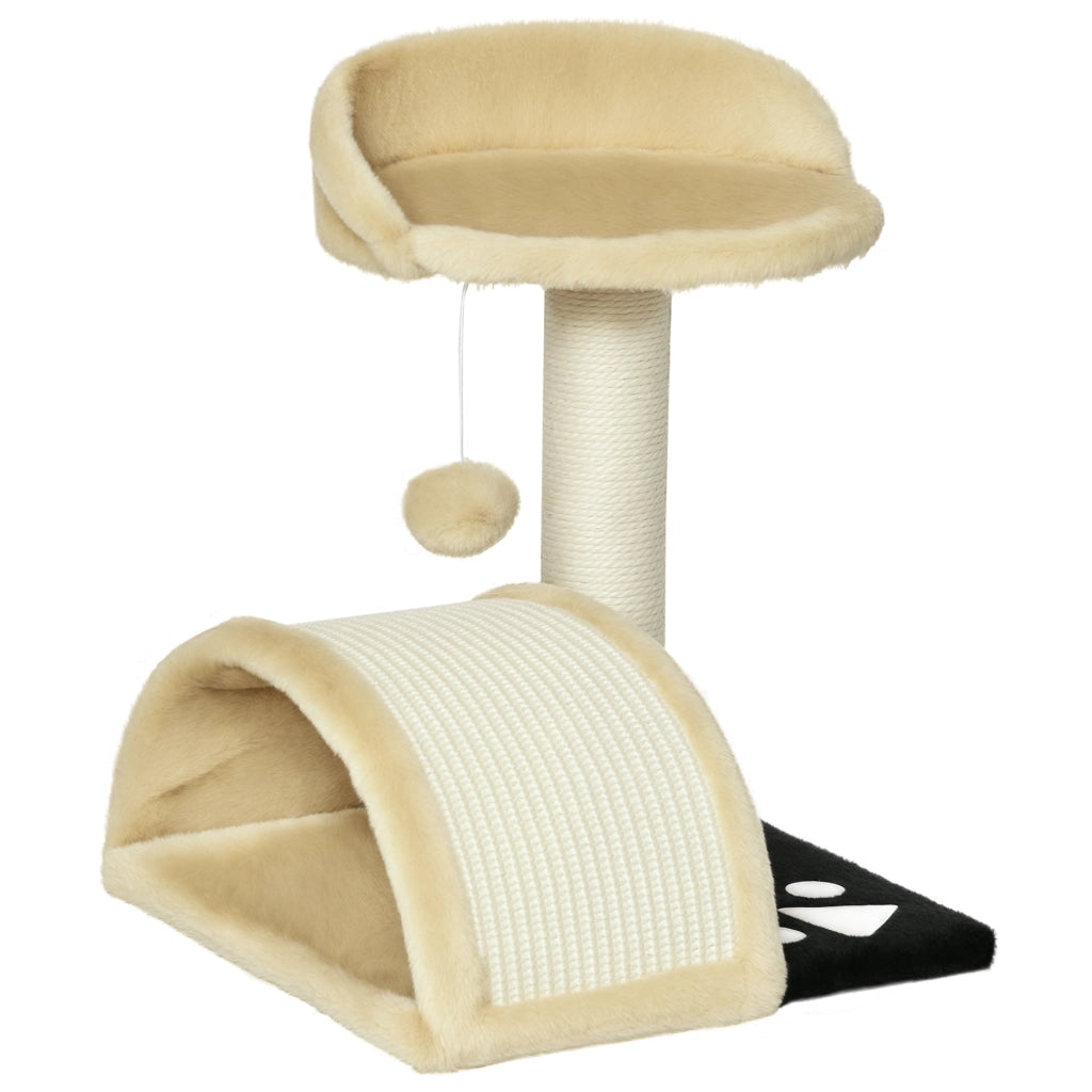 Tiragraffi per Gatti Piccoli ¨C Xylo ¨C 2 Livelli con Palo e Piattaforme 35,5x37x46 cm Beige