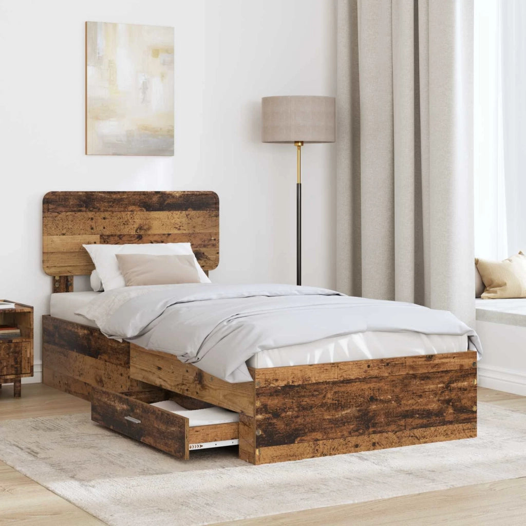 Struttura del letto-Giroletto Legno vecchio 90 x 200 cm Legno multistrato 241113