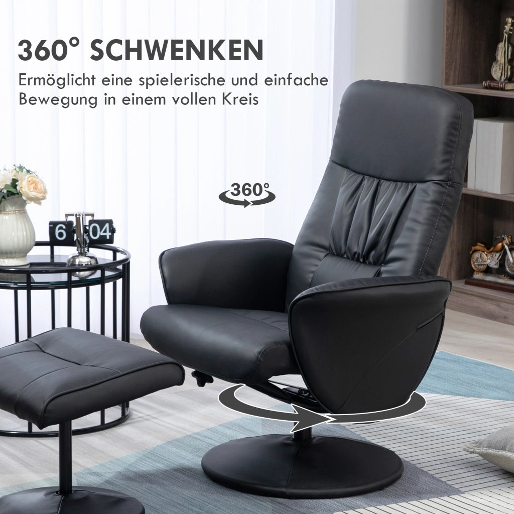 Poltrona Relax con Poggiapiedi ¨C Minimal ¨C Grigio Scuro Tessuto