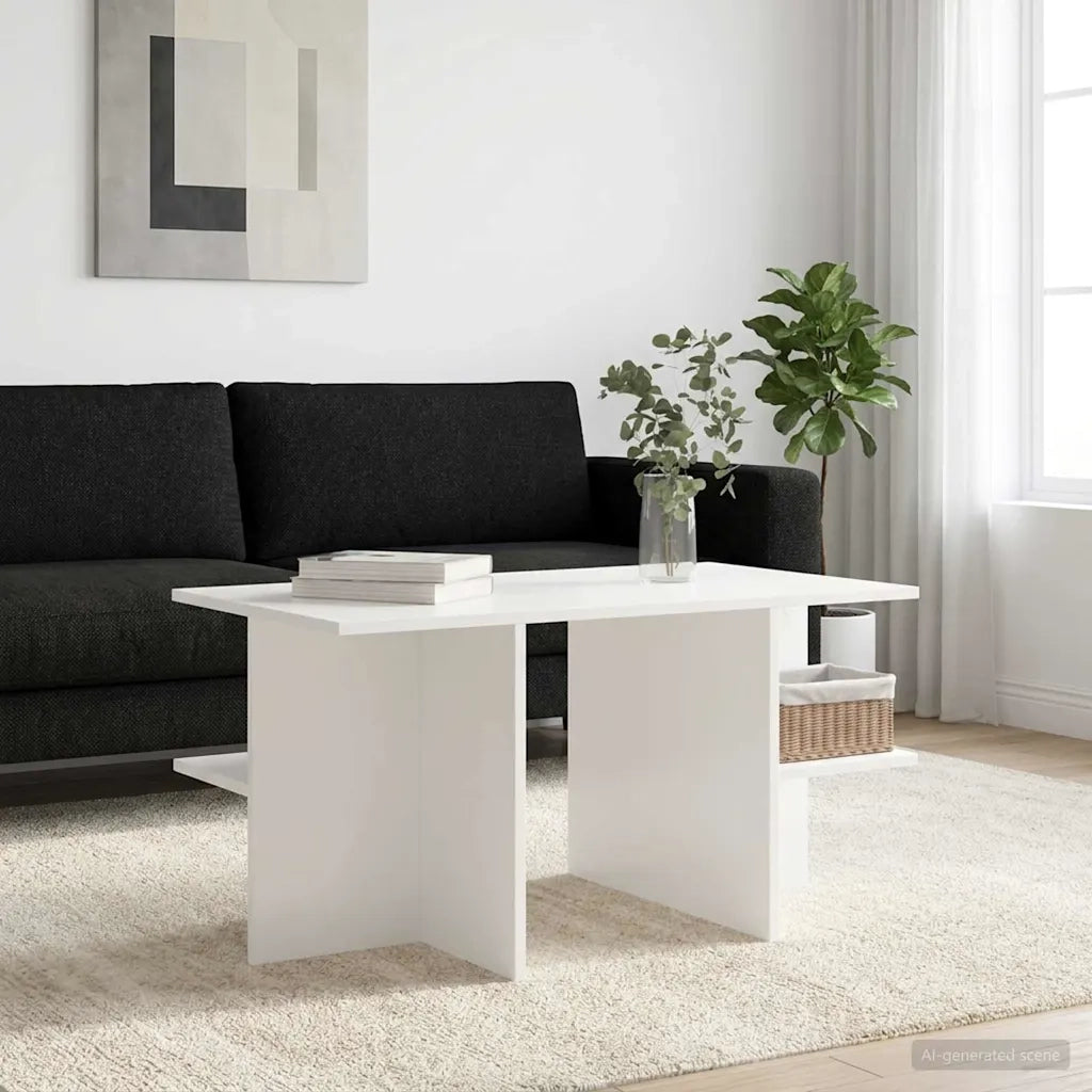 Tavolino da salotto Bianco 87 x 50 x 45 cm Legno ingegnerizzato 8001055