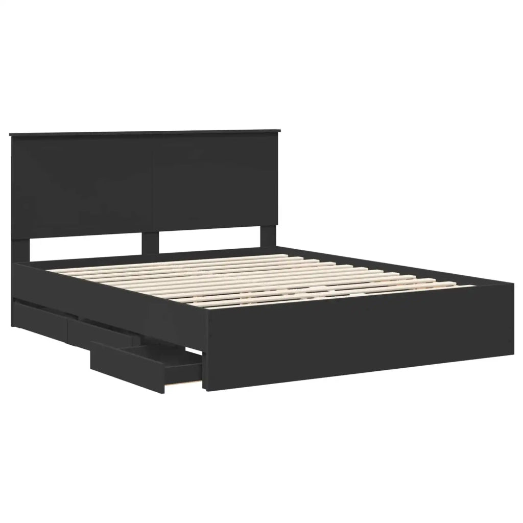Struttura del letto Nero 160 x 200 cm Legno Ingegnerizzato 3411097