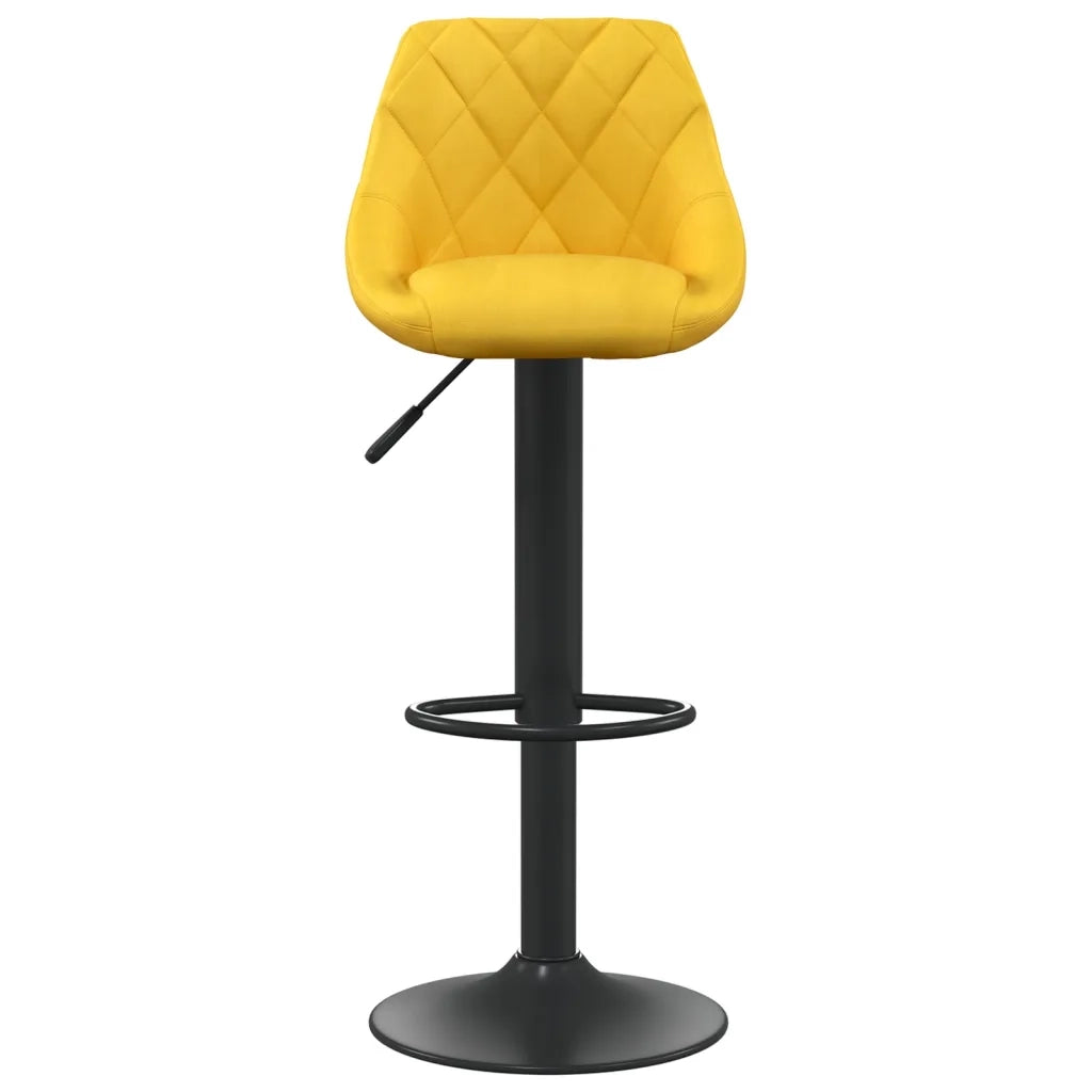Sgabello da Bar Giallo Senape in Velluto 335345