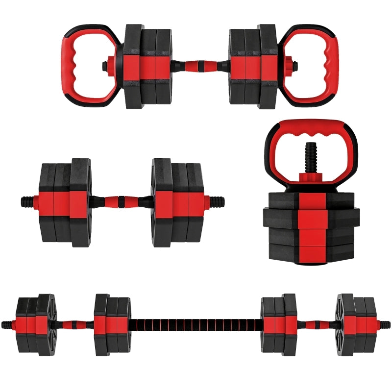 Set di manubri 4 in 1: manubri e bilancieri regolabili da 20 kg per l'allenamento di forza a casa