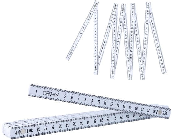 Misuratore di distanza 200 cm - Ripiegabile - Bifacciale - ABS - Righello - Flessibile e resistente agli urti