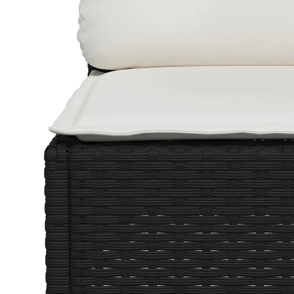 Set Divani da Giardino 9 pz con Cuscini Nero in Polyrattan 3261989