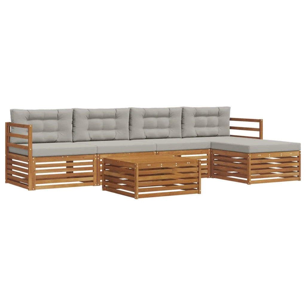 Set di divani da esterno 6 pcs Grigio Naturale e Chiaro 3373321