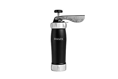 MARCATO BI-DES-NER Biscuits Design Pressa per Biscotti in Alluminio Anodizzato con 20 Forme Regolabile per Dimensione Biscotti colore Nero