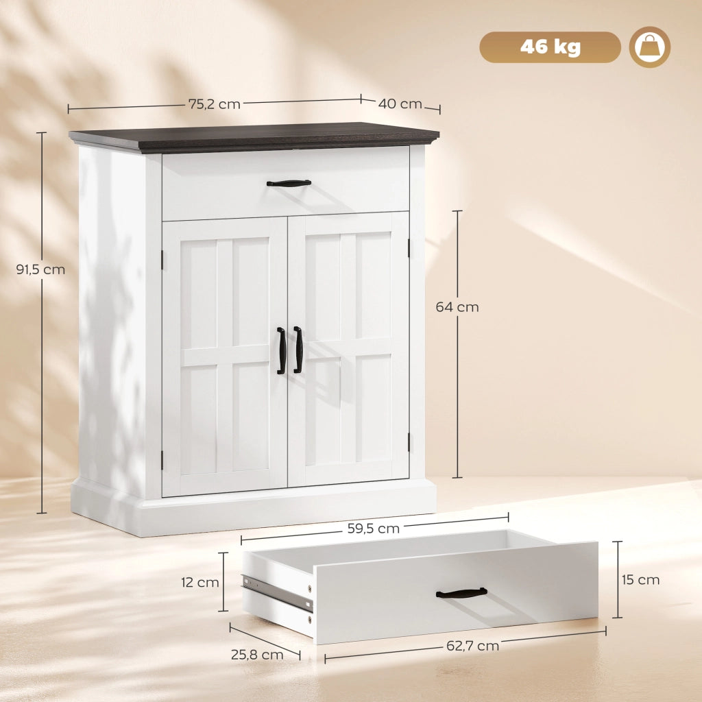Armadio battente ¨C zephmum ¨C Bianco 75.2x40x91.5 cm