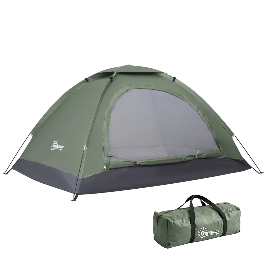 Tenda da campeggio pieghevole con 2 finestre a rete e borsa di trasporto ¨C Minimal ¨C 206x152x110 cm verde