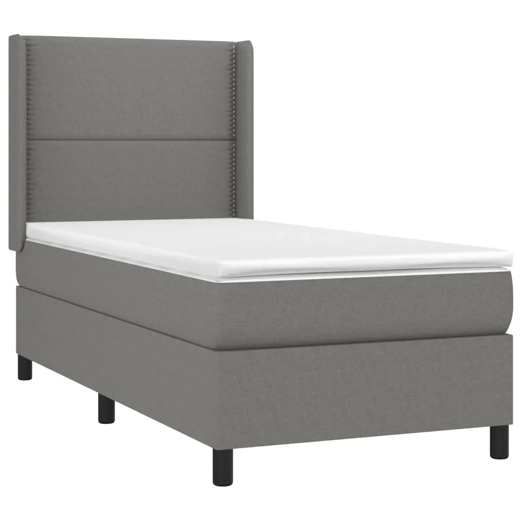 Giroletto a Molle con Materasso Grigio Scuro 90x200 cm Tessuto 3131322