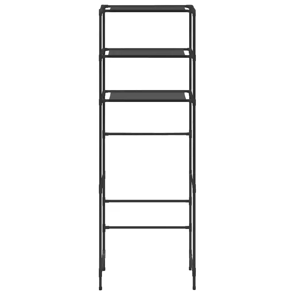 Scaffale per Bagno con 3 Ripiani Nero 53x28x169 cm 288329