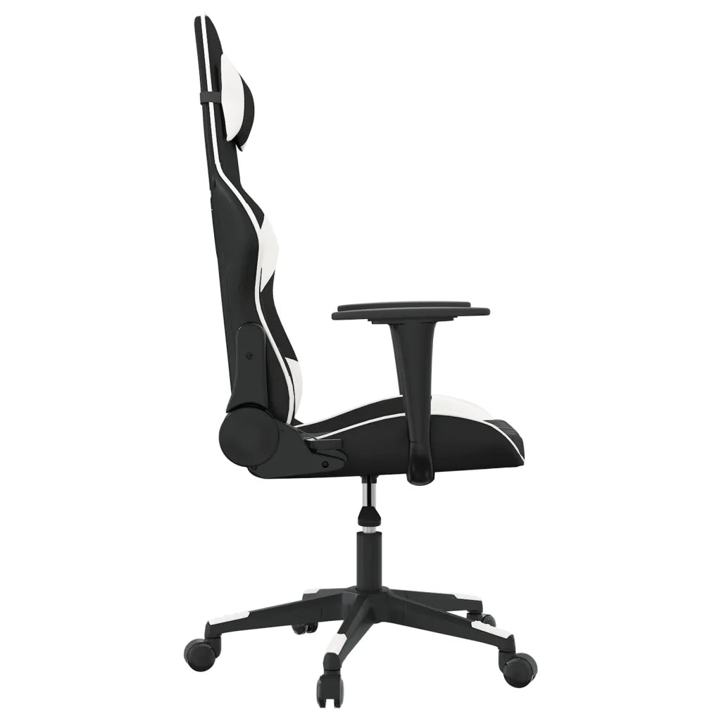 Sedia da Gaming Massaggiante Nera e Bianca in Similpelle 345516
