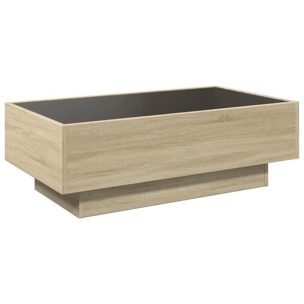 Tavolino Salotto con LED Rovere Sonoma 90x50x30 cm Multistrato 847520
