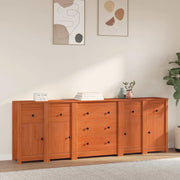 Credenza 5 pcs Marrone Cera Legno di pino massiccio 3424976