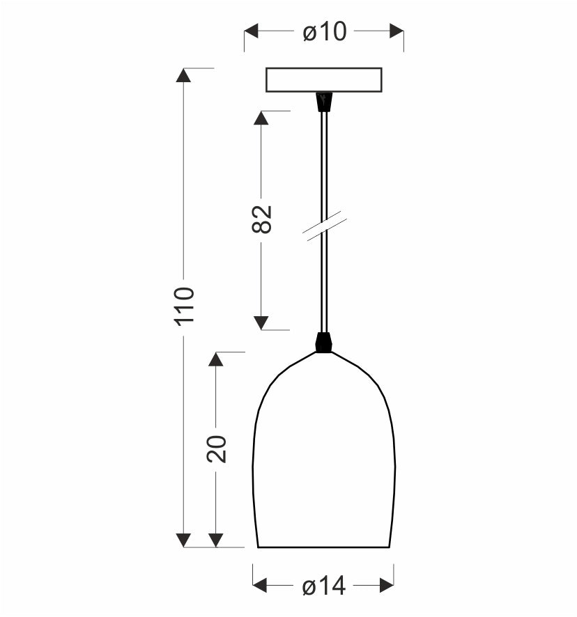 Lampada a sospensione minimal nera Icaro E27 Candellux