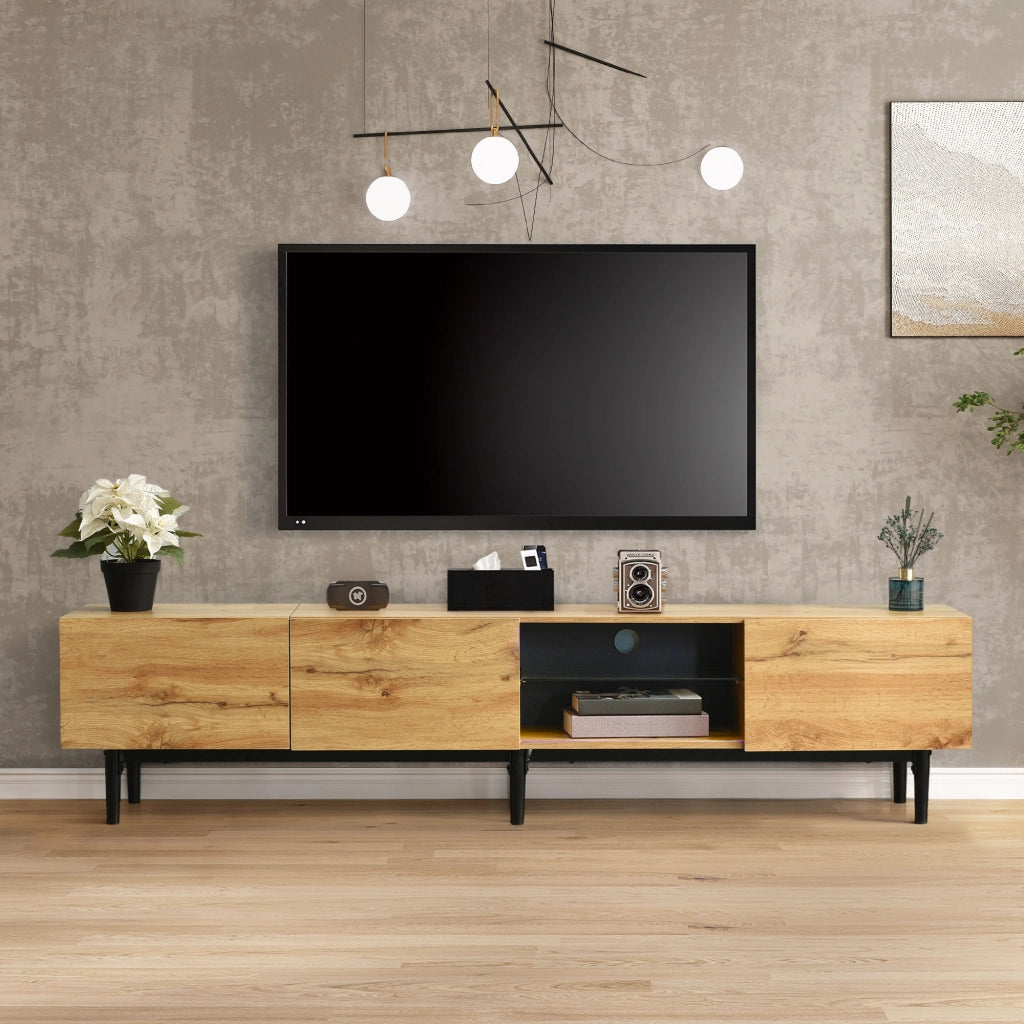 MOBILE TV LED 175x31x41 cm Rovere Chiaro in MDF