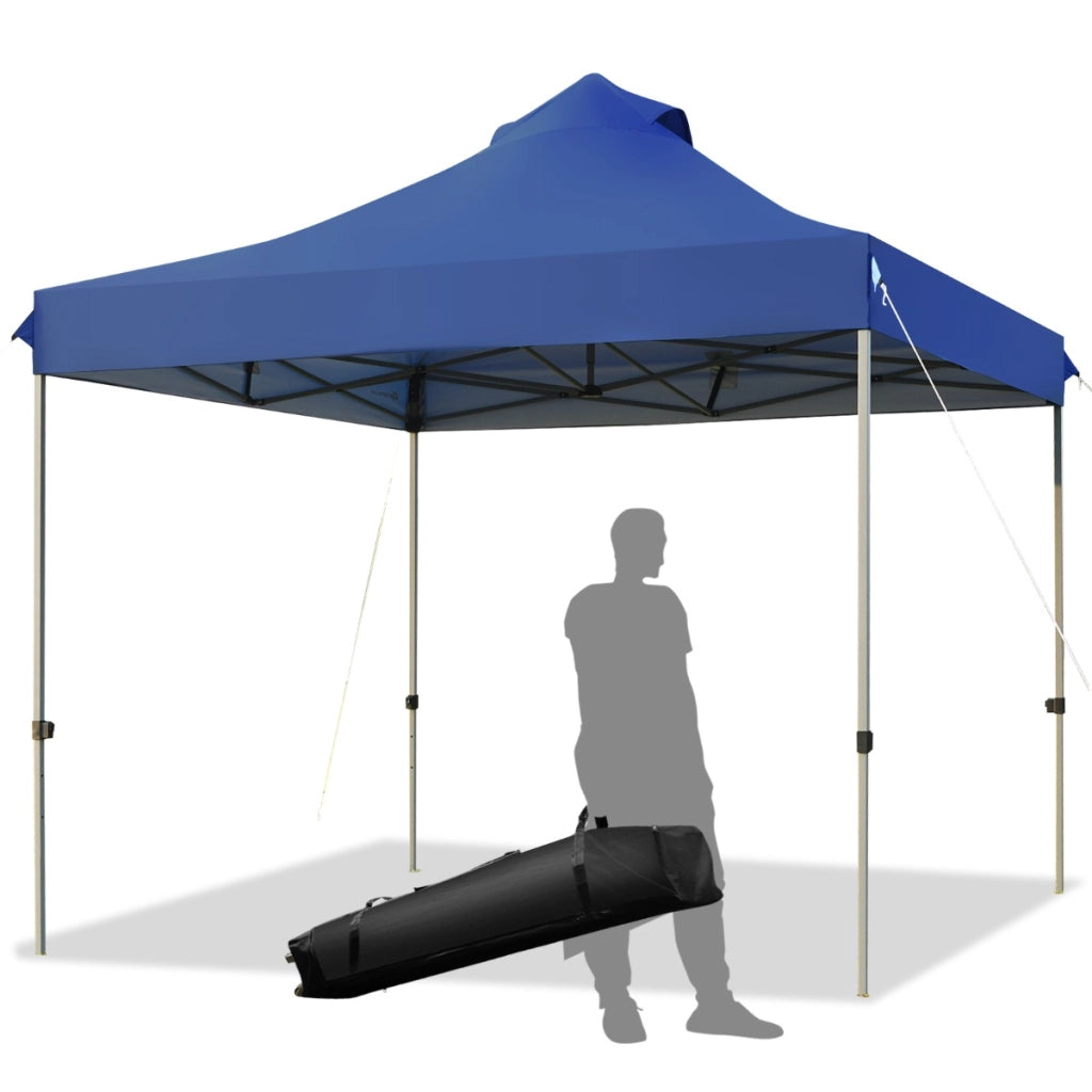Tendone pop up 3x3m pieghevole impermeabile con borsa a ruote, Tenda da festa all'aperto facile da montare Blu