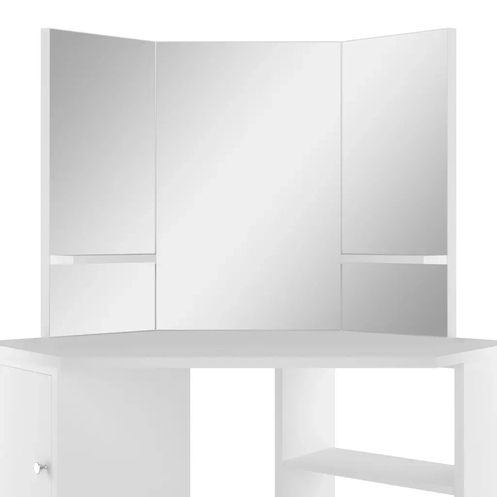 Toeletta | Tavolo da Trucco Tavolino da Trucco ad Angolo Bianco