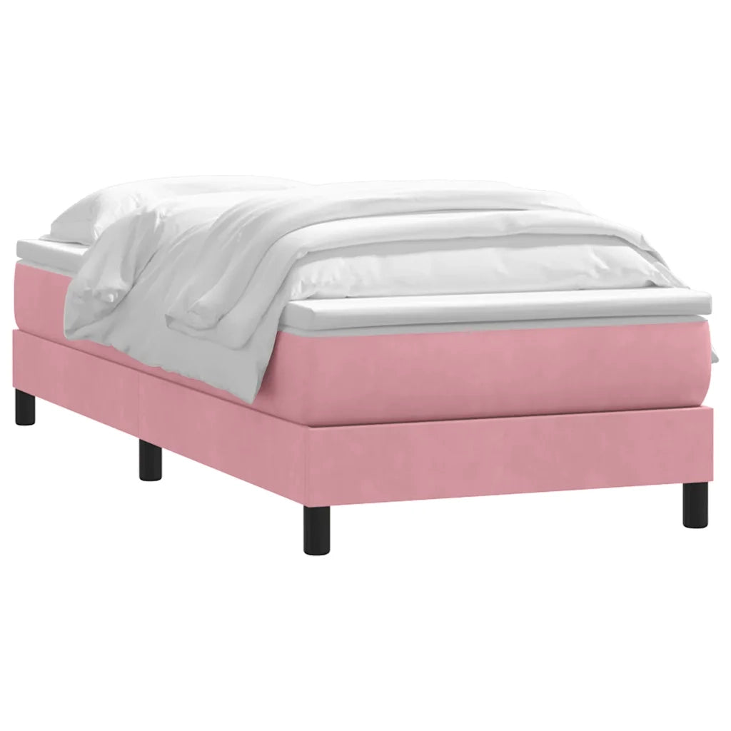 Giroletto a Molle con Materasso Rosa 80x220 cm Velluto 3315950