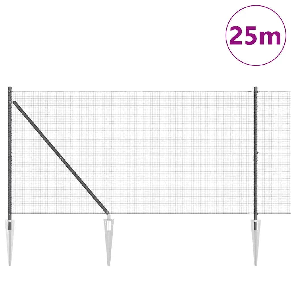 Palo della recinzione Grigio 25 x 1,2 m (rete 16 x 16 mm)
