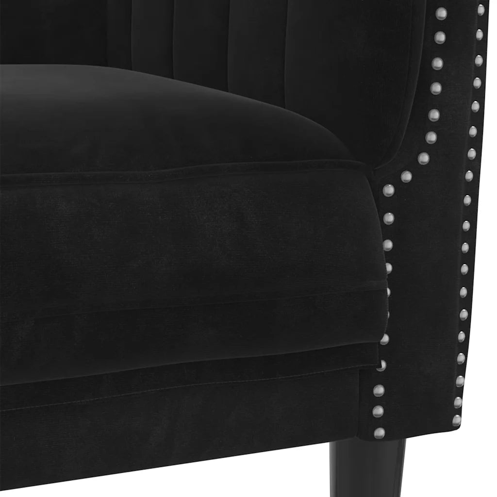 Divano a 2 Posti-Sofa 2 Posti Nero in Velluto