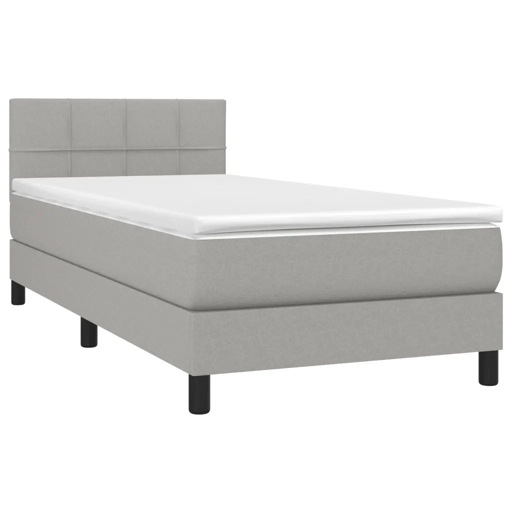Giroletto a Molle con Materasso-Struttura Letto Grigio Chiaro 90x200 cm Tessuto 843093