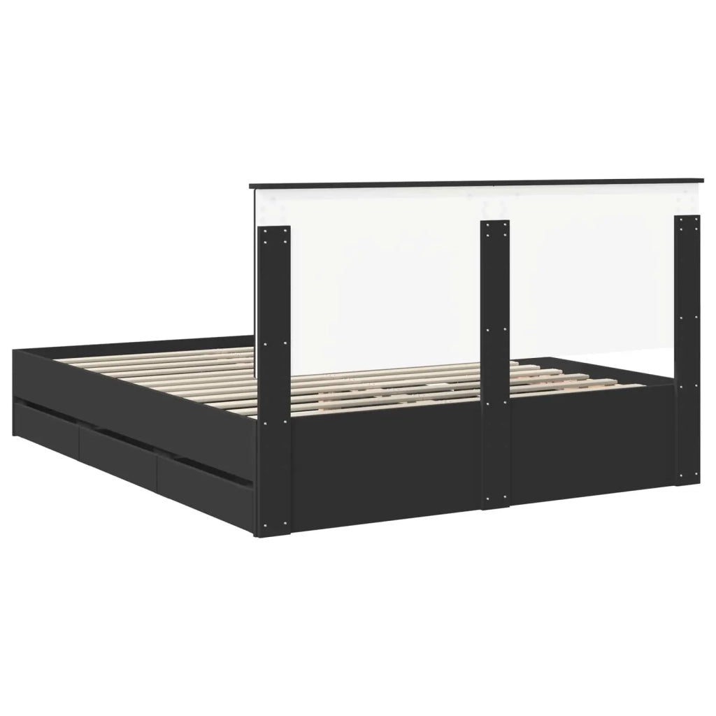 Struttura del letto Nero 160 x 200 cm Legno Ingegnerizzato 3411097