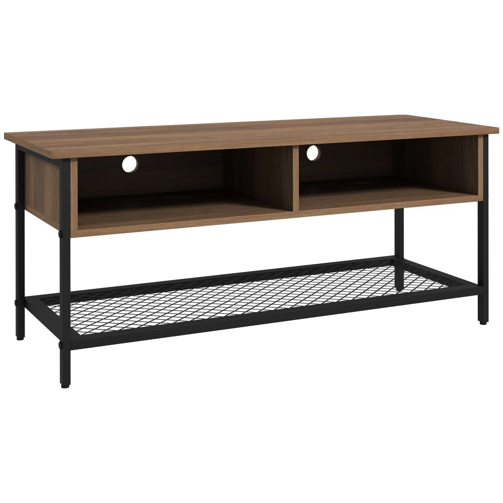 Mobile TV Stile Industriale ¨C Xylo ¨C Legno e Acciaio Marrone Nero 110x40x48cm fino 48 Pollici