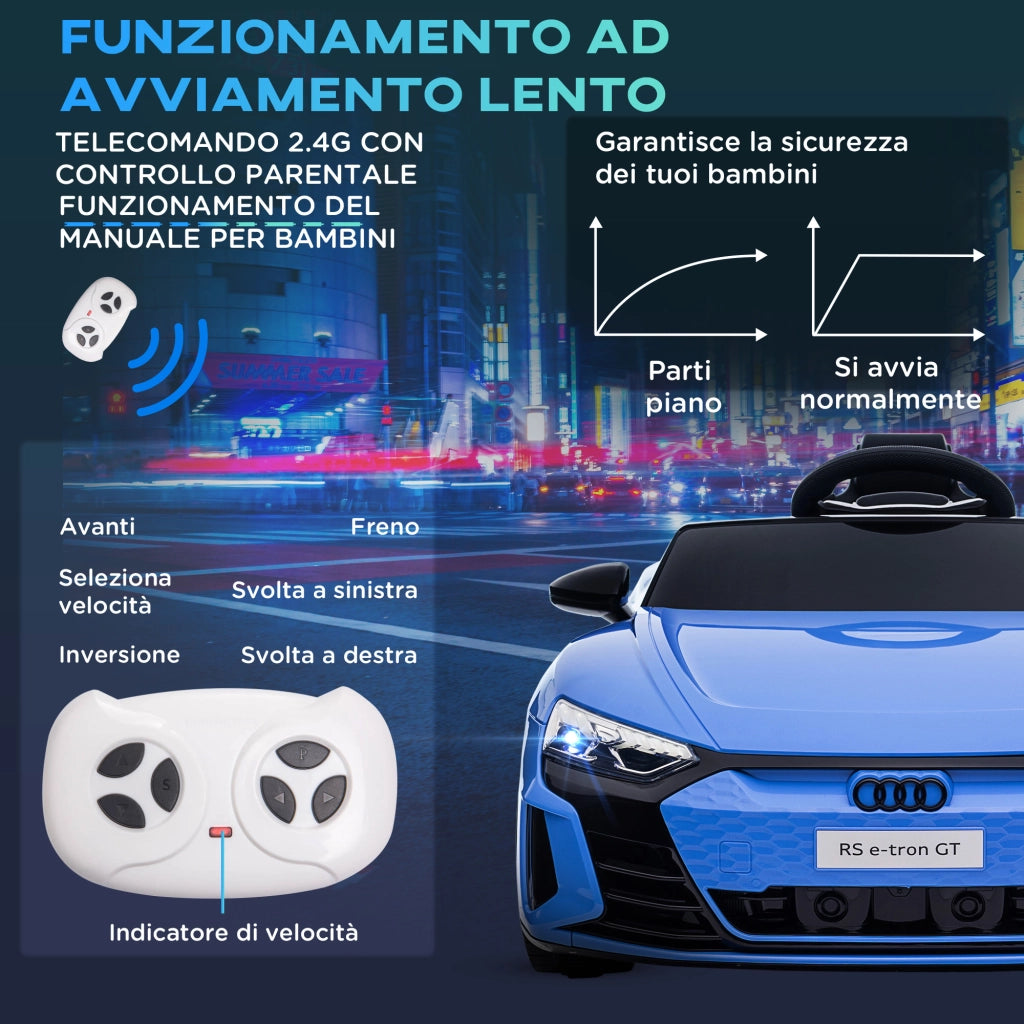 Auto Elettrica per Bambini ¨C Minimal ¨C Blu e Nero 103x58x41 cm