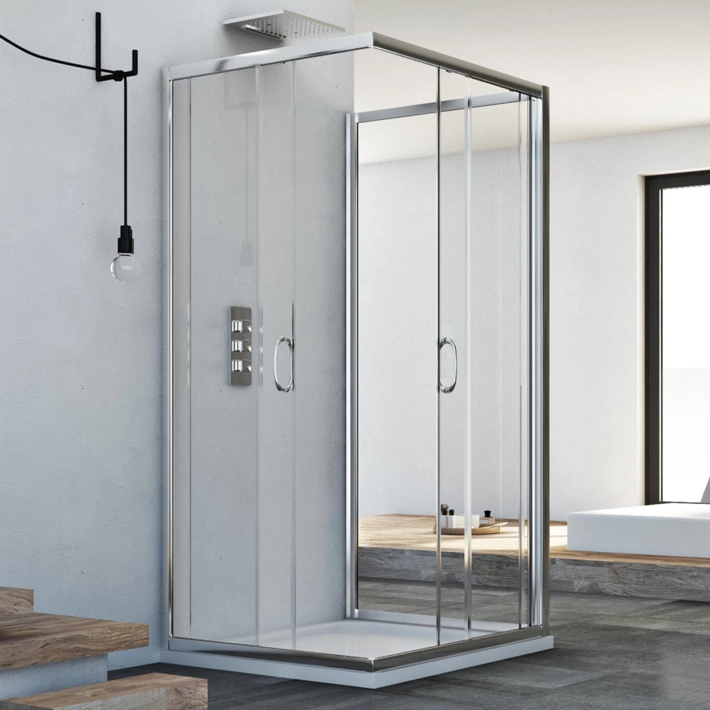 Box Doccia 3 lati 75x120x75 CM H185 trasparente mod. Junior Trio