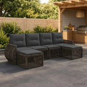 Set Divano da Giardino 6 pz Grigio e Grigio Scuro polyrattan 3435497