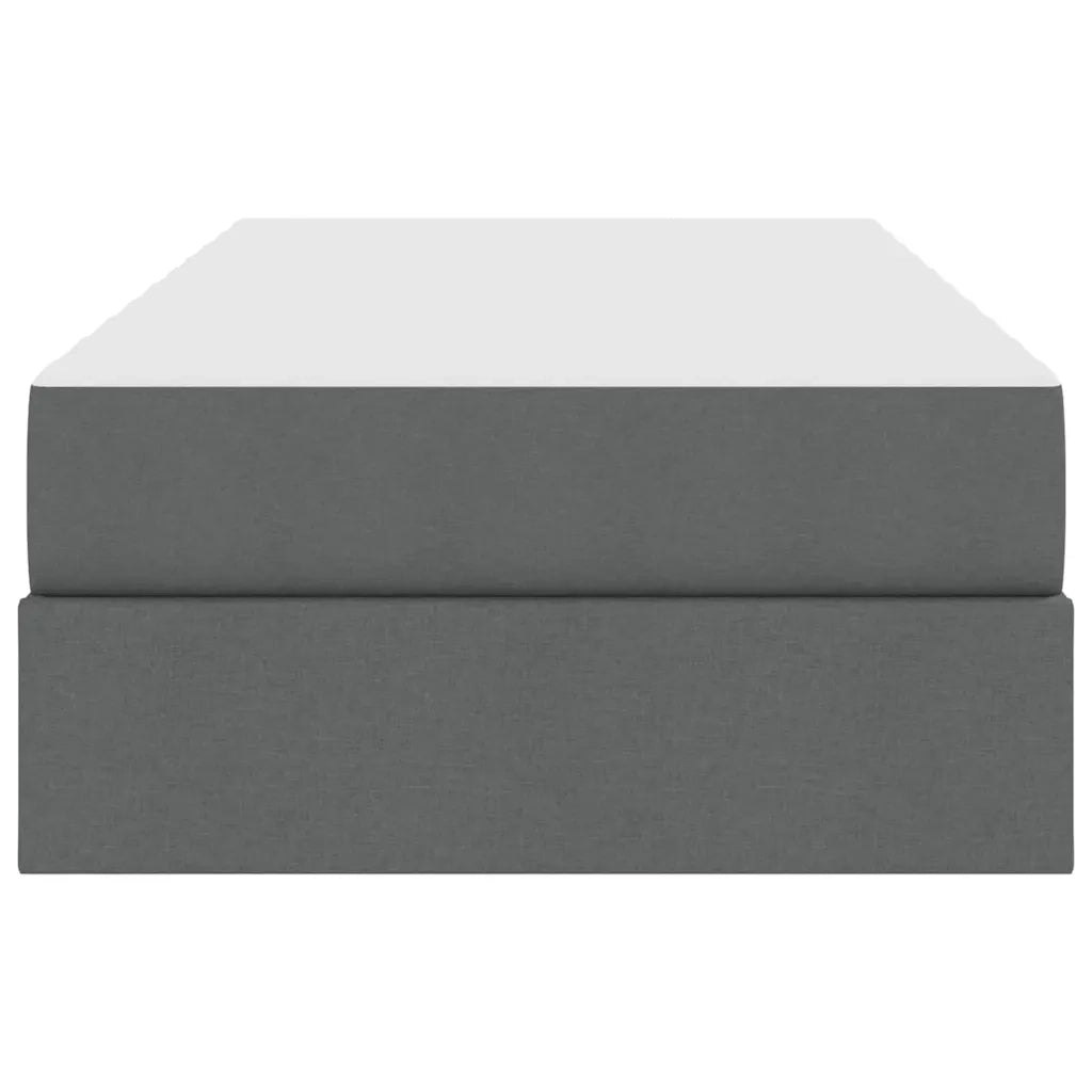 Letto con contenitore e materasso Grigio scuro 100 x 200 cm