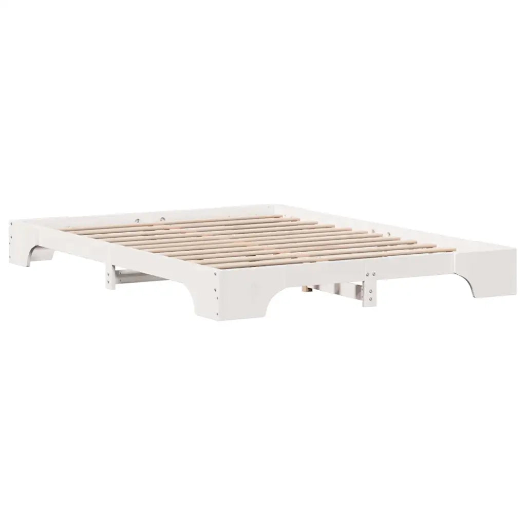 Letto matrimoniale | Letto per adulti | Struttura del letto Bianco 160 x 200 cm Pino massello