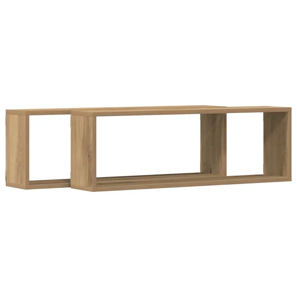 Scaffali da parete 2 pcs Rovere Artigianale 80 x 15 x 26 cm 862641