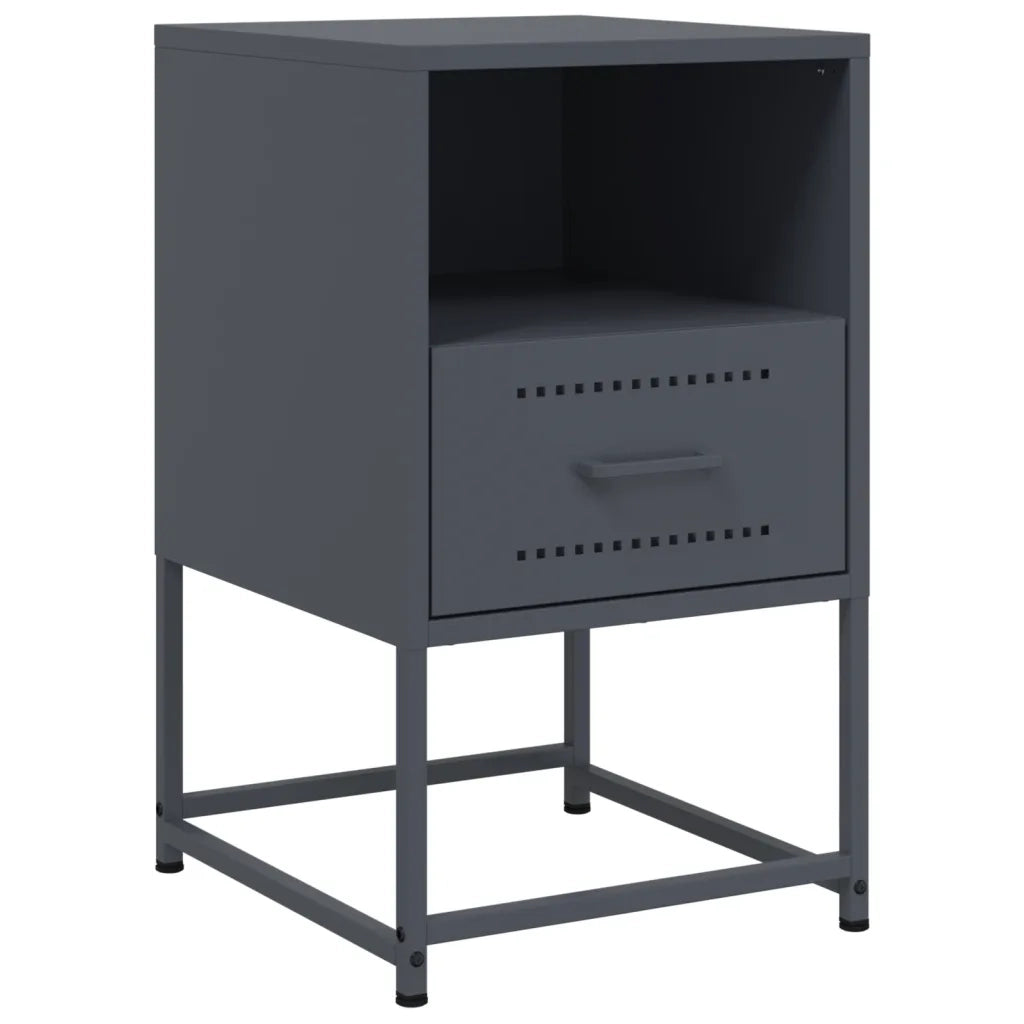 Comodino Antracite 36x39x60,5 cm in Acciaio 846558