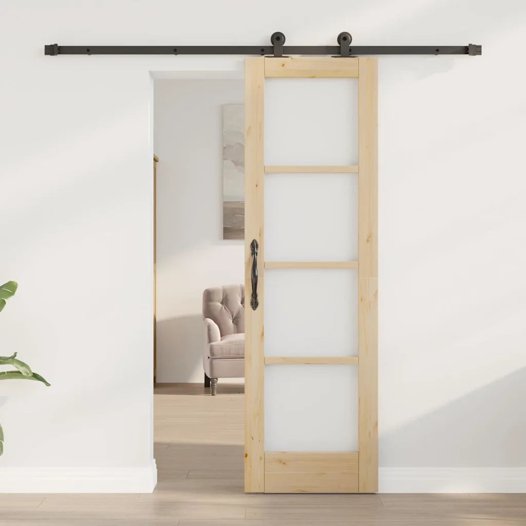 Porta scorrevole ORKDAL Naturale e Nero 61 x 198,5 cm 3332013