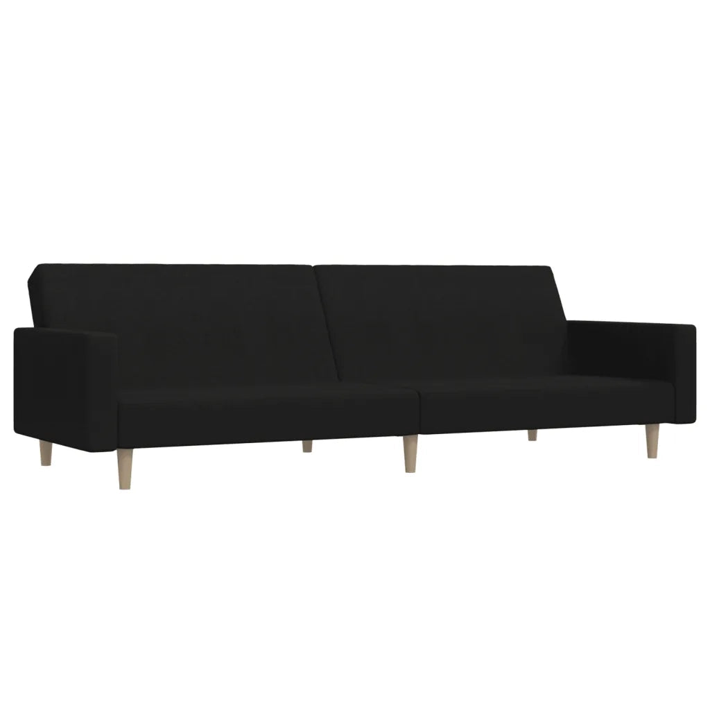 Divano Letto a 2 Posti Nero in Tessuto 375729