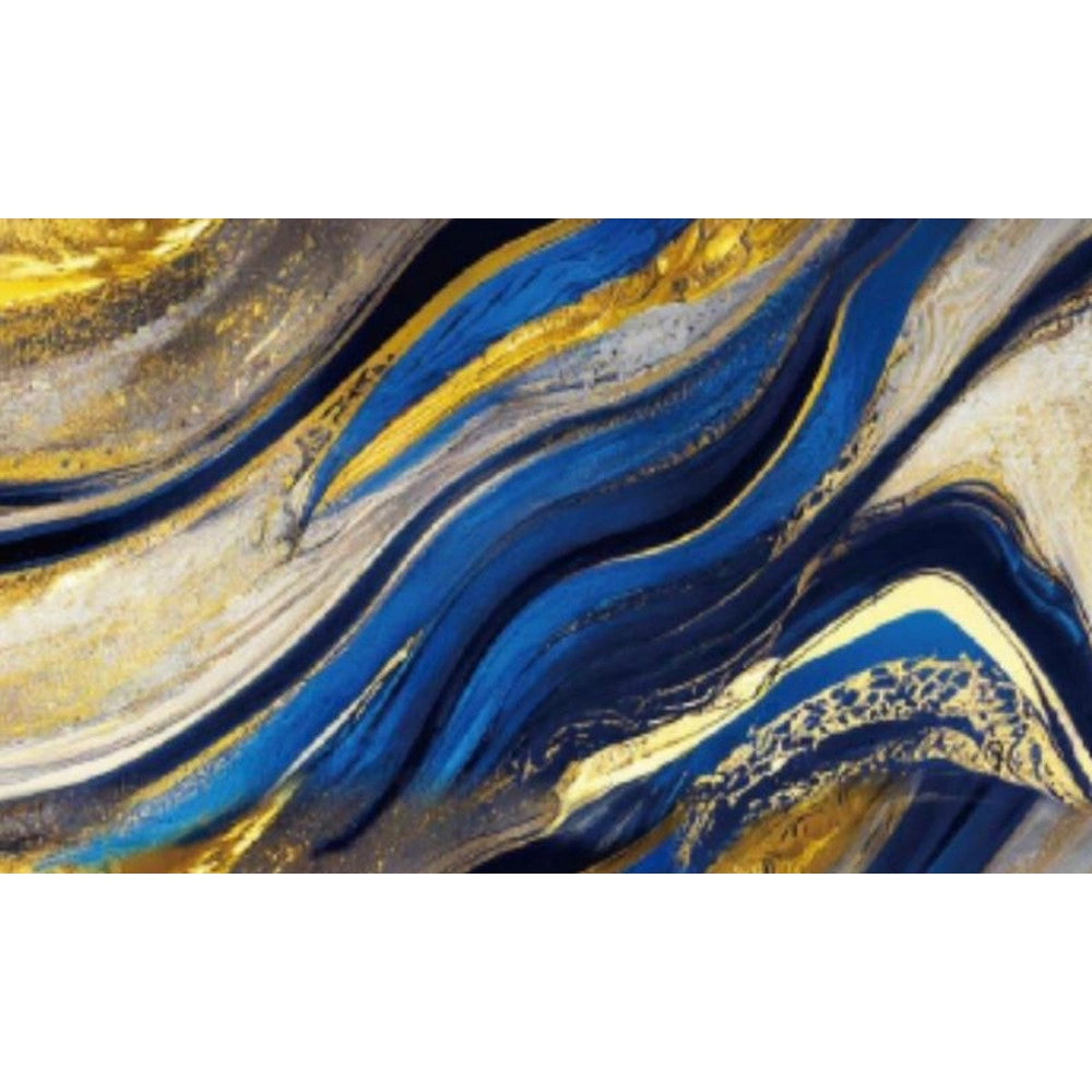 Trade Shop - Pannello Adesivo Effetto Marmo Astratto Blu Oro Beige 120x300cm Pareti Paraschizzi Stanza -
