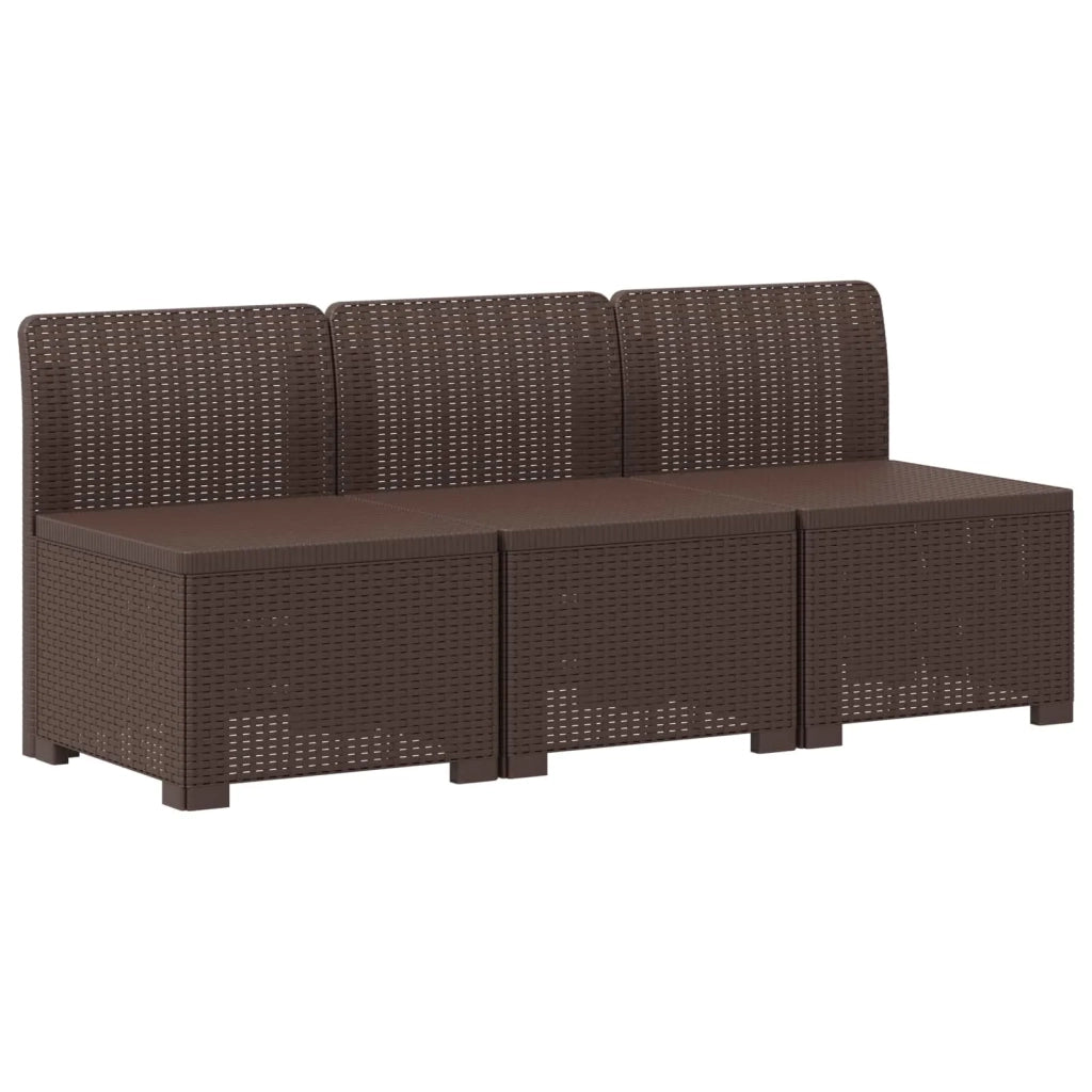 Divano da esterno-Divano da Giardino 3 posti con cuscini in look rattan PP 639147