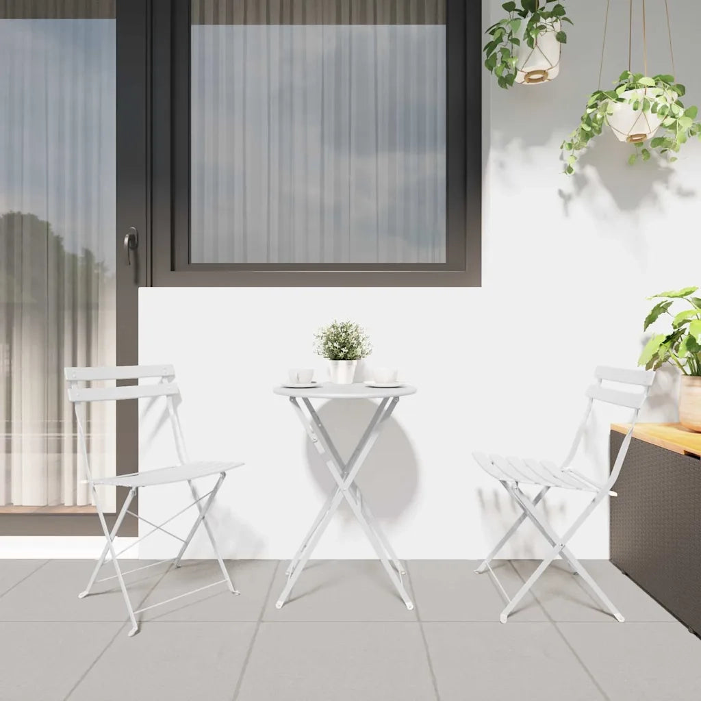 Sedia Pieghevole da Giardino 2 pz | Sedie da Esterno Bianco 42 x 46 x 82cm