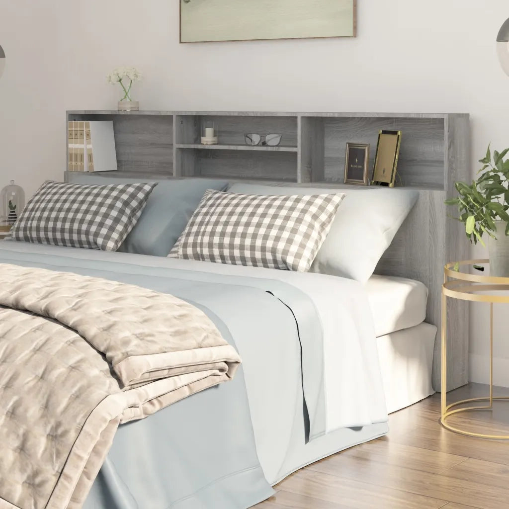 Testiera | Testata con Contenitore Grigio Sonoma 200x19x103,5 cm