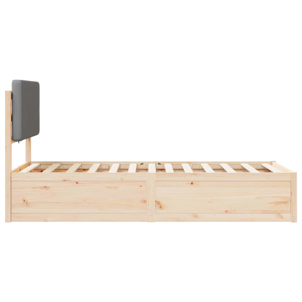 Letto singolo | Letto per adulti | Letto con Testiera Rivestita Grigio chiaro 90 x 190 cm