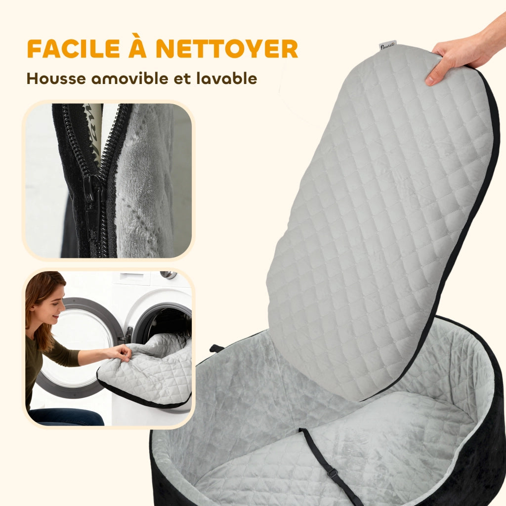 Cuscino per auto per cani ¨C zephmum ¨C nero 77x43x28 cm