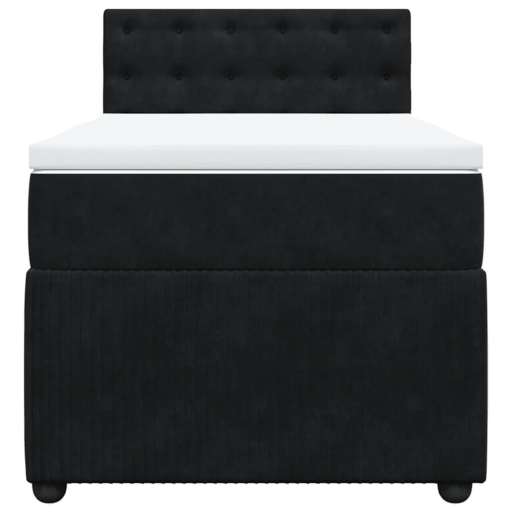 Giroletto a Molle con Materasso Nero 90x190 cm in Velluto 3287616
