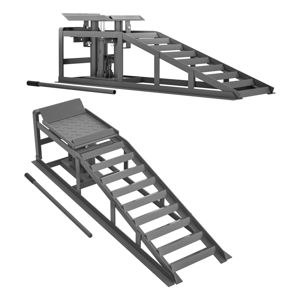 Set di 2 rampe di sollevamento per auto regolabili in altezza ¨C Minimal ¨C Grigio