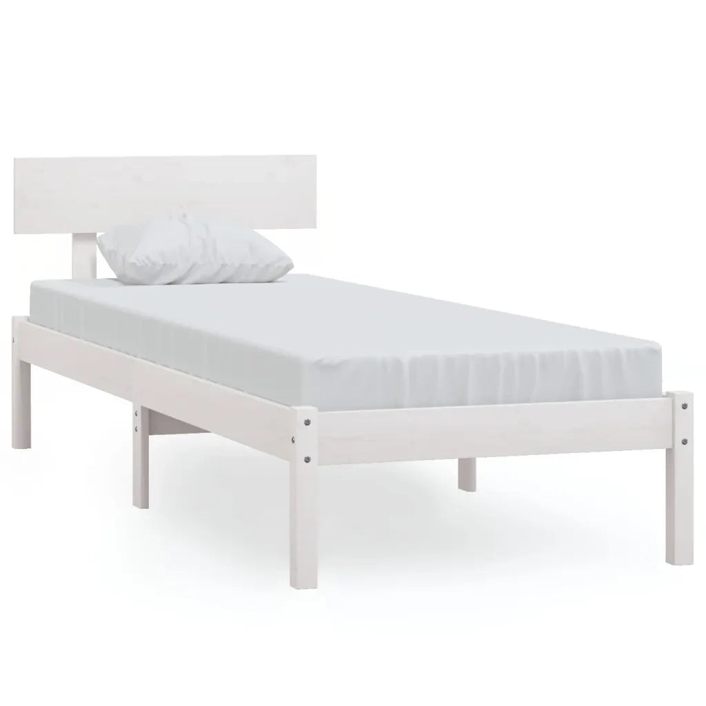Giroletto Bianco in Legno Massello di Pino 90x190 cm Single 810113