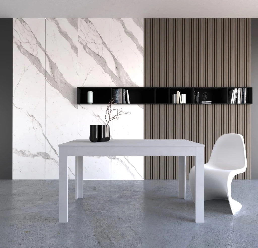 Tavolo Allungabile 140+60cm Bianco Ossido